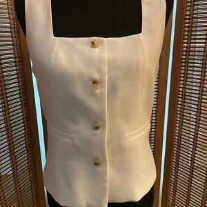 Sincerely Jules White Square Neck fitted Vest Tank Top (reposhed)